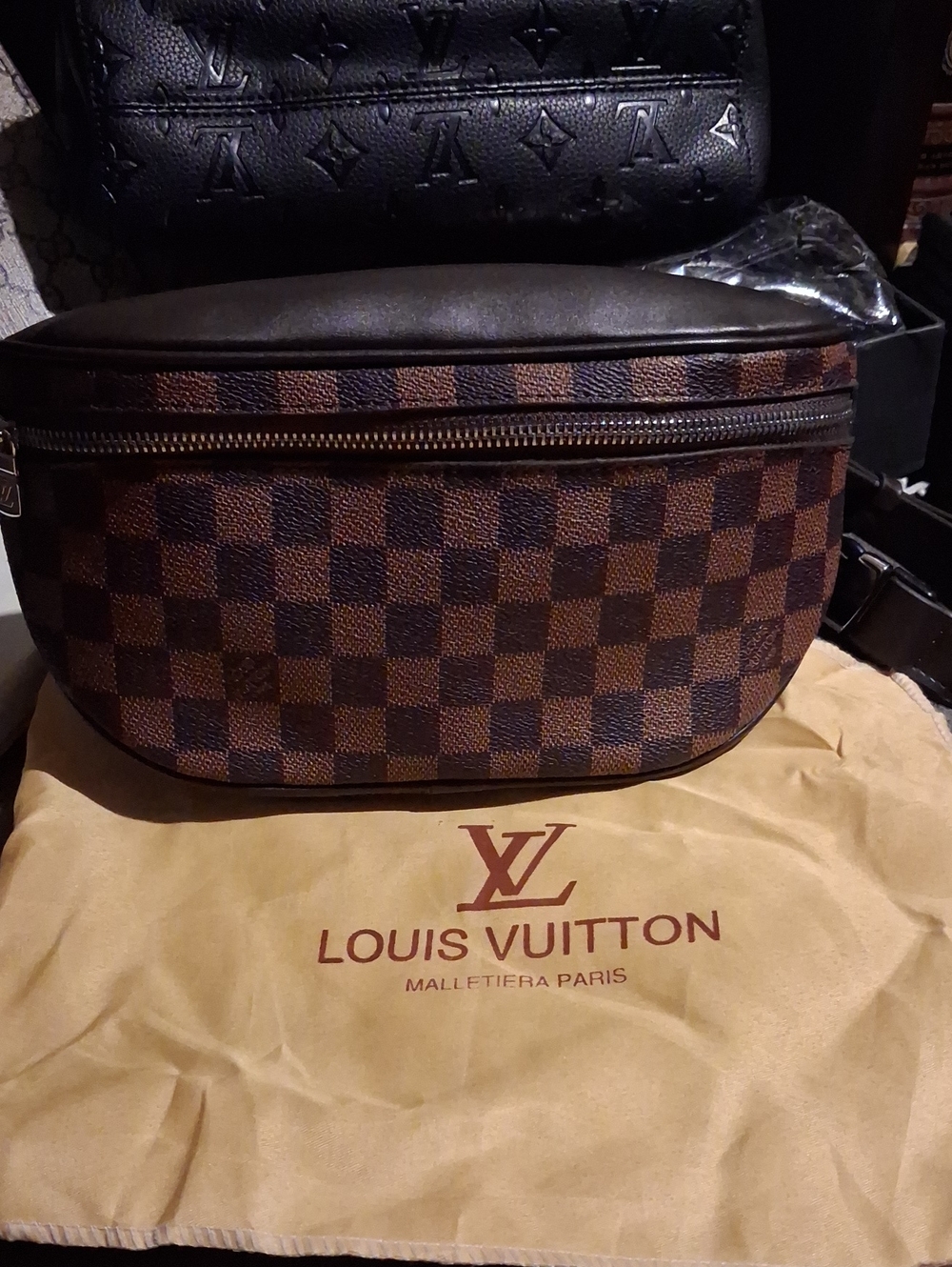 Louis Vuitton Brown Checkered Belt Bag